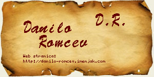 Danilo Romčev vizit kartica
